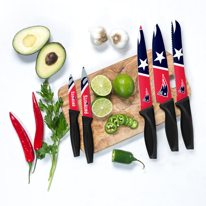 Ensemble de 5 couteaux de cuisine NFL New England Patriots