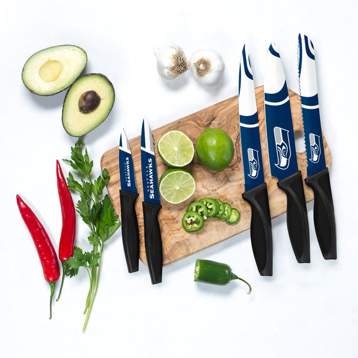 Ensemble de 5 couteaux de cuisine NFL Seattle Seahawks