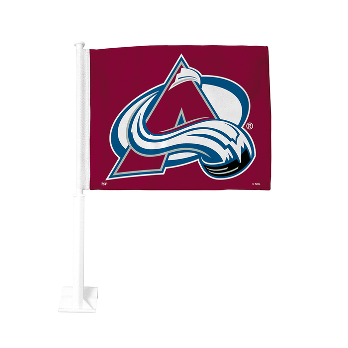 Drapeau de voiture double face 11 x 15 de l'Avalanche du Colorado de la LNH