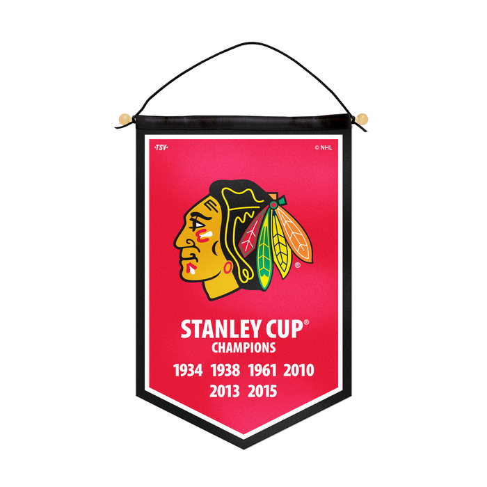 Bannière de la victoire des Blackhawks de Chicago de la LNH (12 x 18)