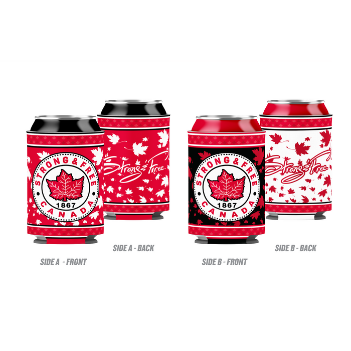 Strong and Free Canada Reversible Can Cooler