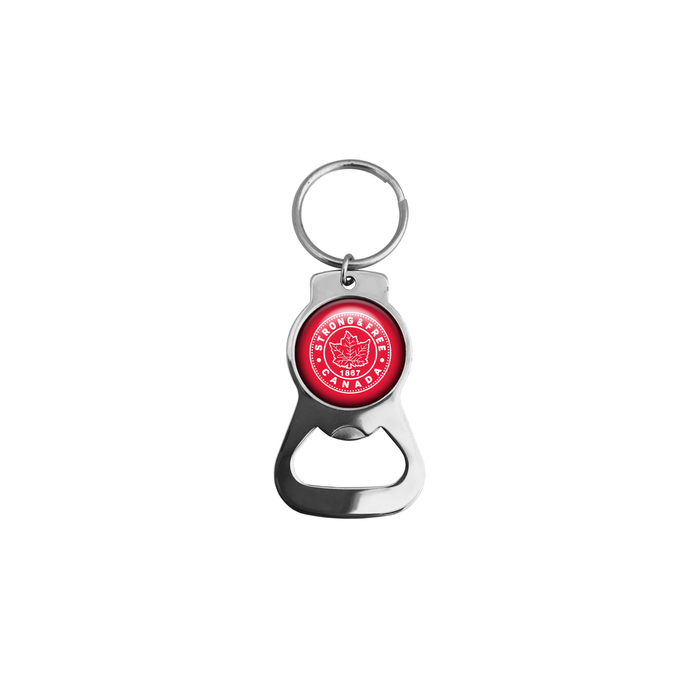 Strong and Free Canada Keychain Bottle Opener