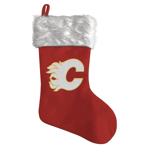 NHL Calgary Flames White Holiday Stocking