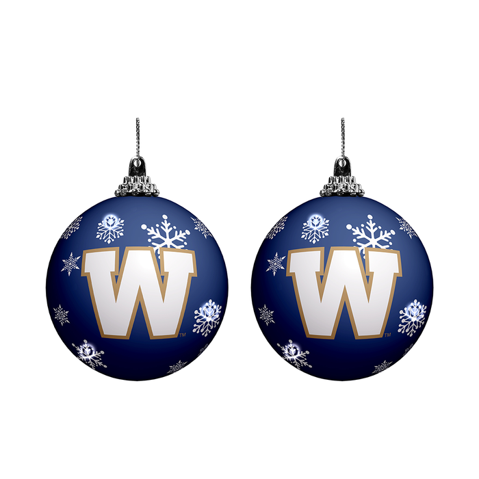 CFL Winnipeg Blue Bombers Light-Up Ornament 2-Pack