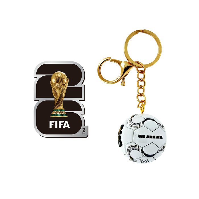 FIFA 2026 Keychain Set Soccer Ball And Label Pin Emblem