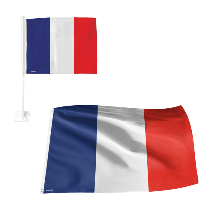 France Fan Pack Set  Includes 3  x 5  Flag & Car Flag