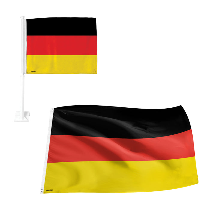 Germany Fan Pack Set  Includes 3  x 5  Flag & Car Flag