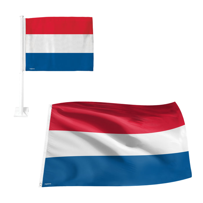 Netherlands Fan Pack Set  Includes 3 x 5 Flag & Car Flag