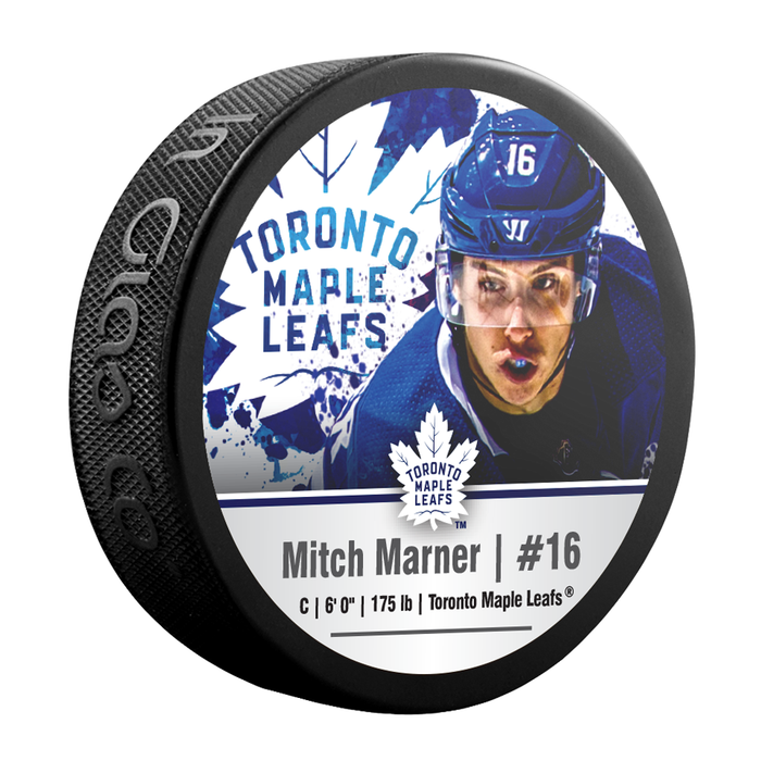 NHLPA Mitchell Marner #16 Toronto Maple Leafs Souvenir Hockey Puck In Cube