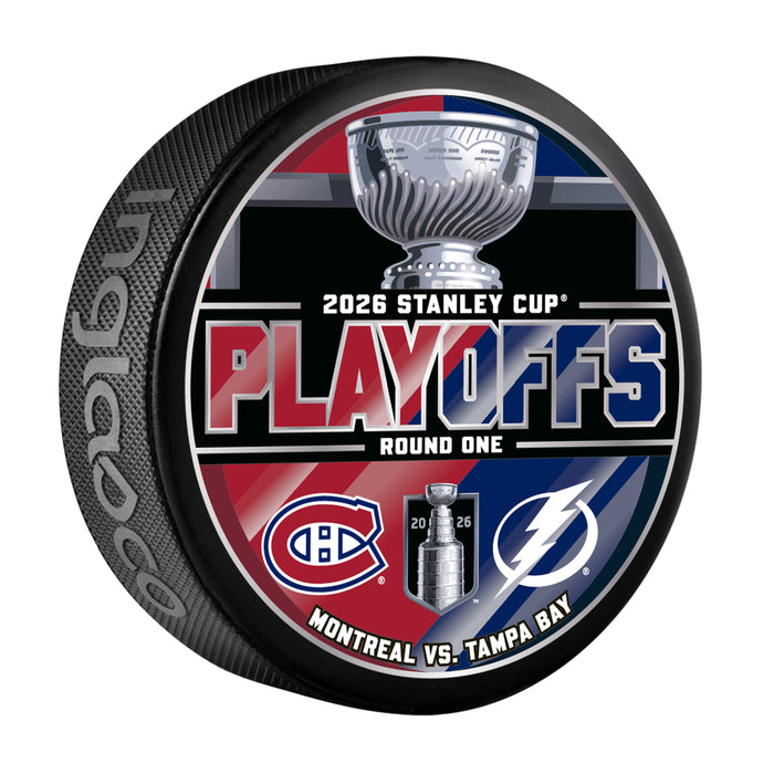 NHL Playoffs 2026  Dueling R1 Mon Canadiens Vs Tam B Lightning Souvenir Puck