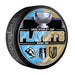Utah Mammoth vs Vegas Golden Knights NHL 2026 Stanley Cup Playoffs Round One dueling puck with blue and gold split background