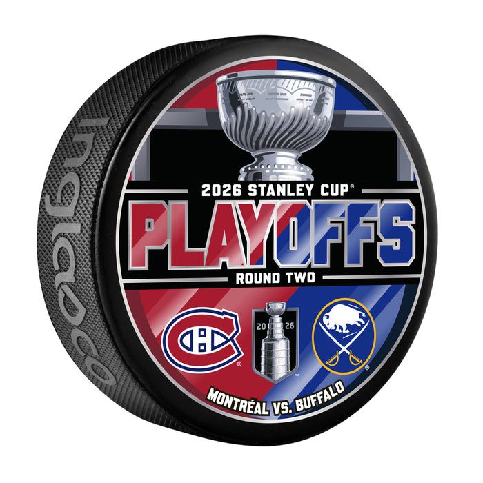 NHL Playoffs 2026  Dueling R2 Montreal Canadiens Vs Buffalo Sabres Souvenir Puck