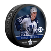 <transcy>Rondelle de hockey de collectionneur de souvenirs des Maple Leafs de Toronto Borje Salming des anciens de la NHLAA</transcy>