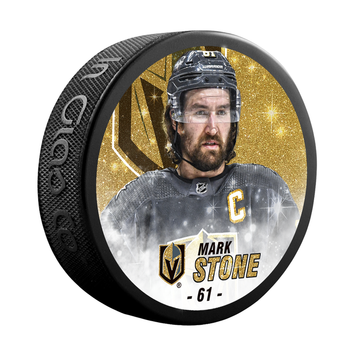 NHLPA Mark Stone #61 Vegas Golden Knights Special Edition Glitter Puck In Cube