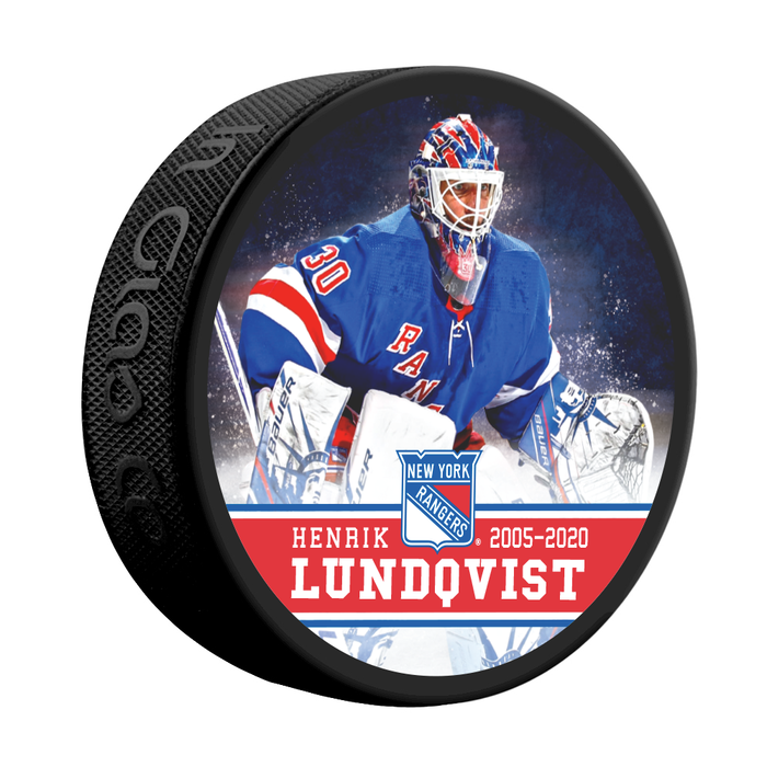 NHLPA Henrik Lundqvist # 30 New York Rangers 2021 Retraite Souvenir Rondelle- en Cube
