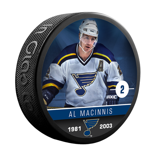 NHLAA Alumni Al MacInnis St. Louis Blues Souvenir Collector Hockey Puck