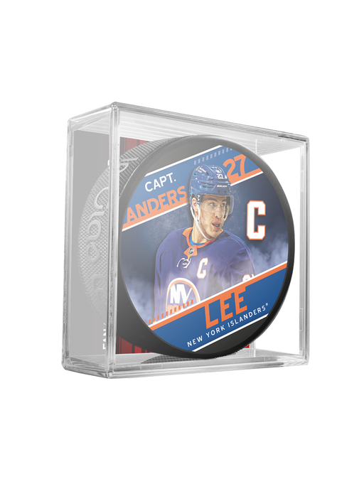 NHL Captain Series Anders Lee New York Islanders Souvenir Hockey Puck In Cube