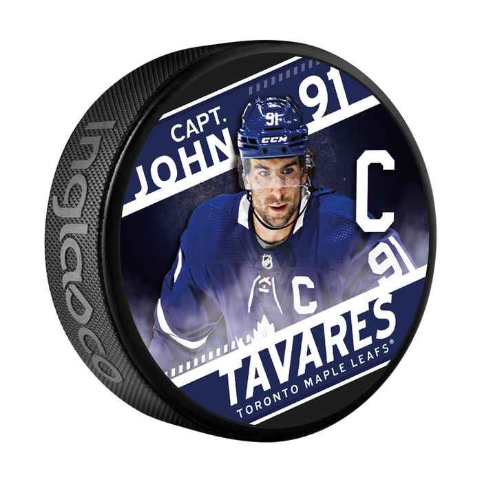NHL Captain Series John Tavares Toronto Maple Leafs Souvenir Hockey Puck In Cube