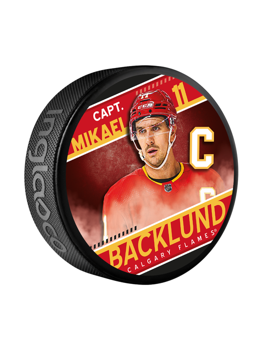 NHL Captain Series Mikael Backlund Calgary Flames Souvenir Hockey Puck In Cube
