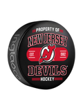 NHL New Jersey Devils Property Of Souvenir Collector Hockey Puck