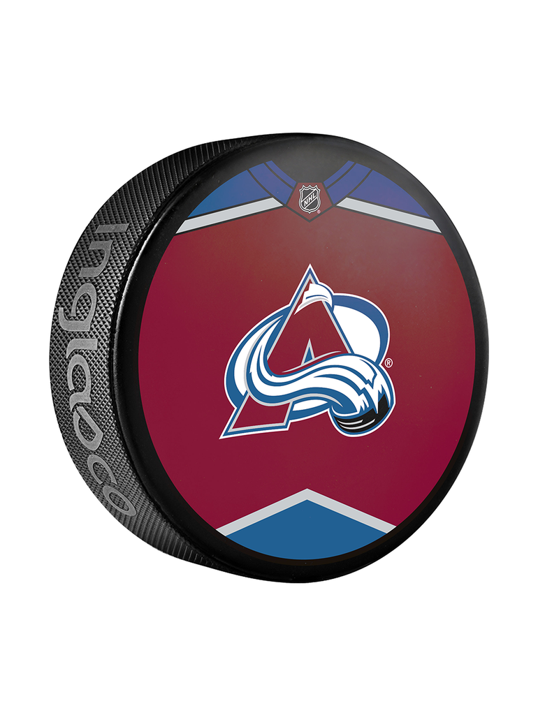 NHL Colorado Avalanche Jersey Design Souvenir Collector Hockey Puck Inglasco Inc