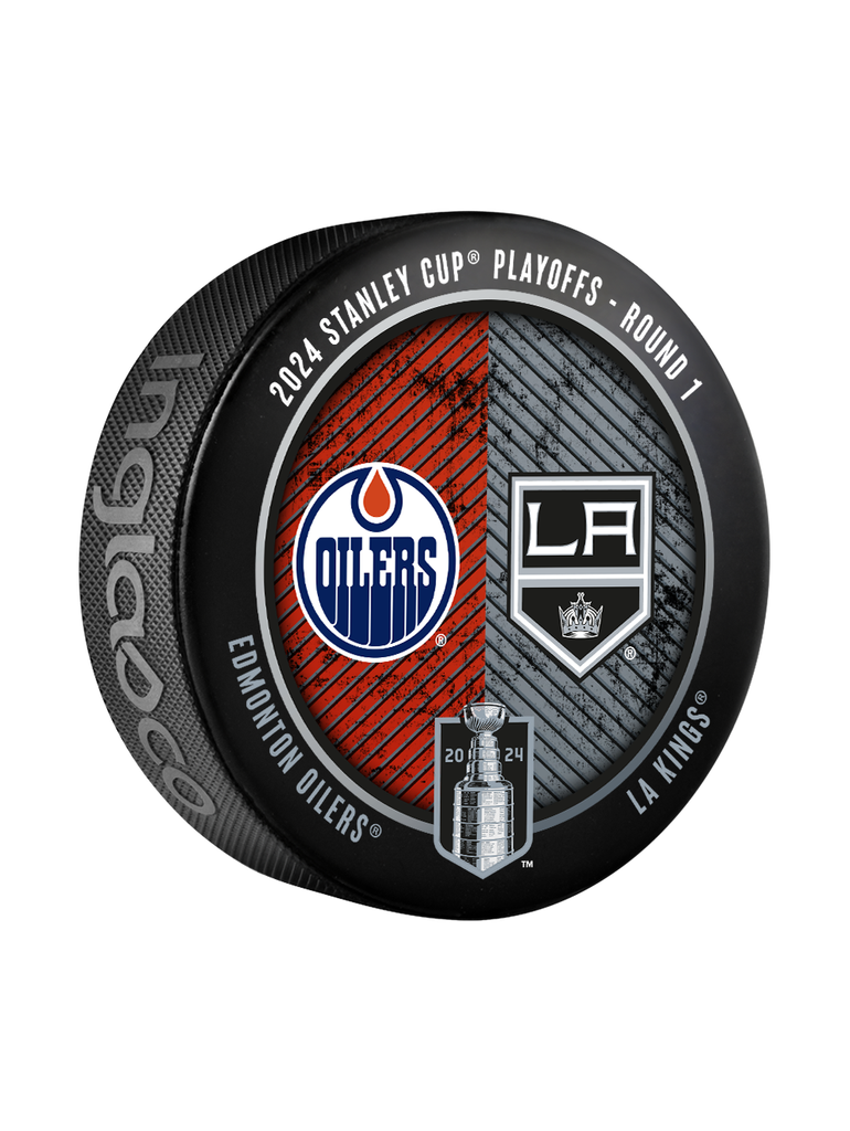 NHL 2024 Round 1 Playoffs Match-Up Edmonton Oilers vs Los Angeles Kings Souvenir Collector Puck
