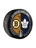 NHL 2024 Round 1 Playoffs Match-Up Boston Bruins vs Toronto Maple Leafs Souvenir Collector Puck