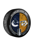 NHL 2024 Round 1 Playoffs Match-Up Vancouver Canucks vs Nashville Predators Souvenir Collector Puck