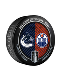 NHL 2024 Round 2 Playoffs Match-Up Vancouver Canucks VS Edmonton Oilers Collector Puck