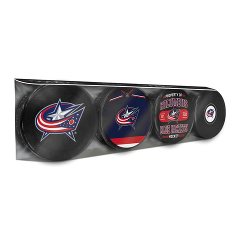NHL Columbus Blue Jackets Souvenir Hockey Puck Collector's 4-Pack