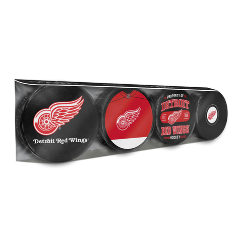 NHL Detroit Red Wings Souvenir Hockey Puck Collector's 4-Pack