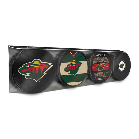 NHL Minnesota Wild Souvenir Hockey Puck Collector's 4-Pack