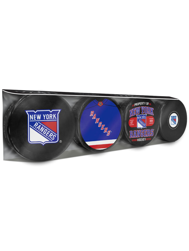 NHL New York Rangers Souvenir Hockey Puck Collector's 4-Pack