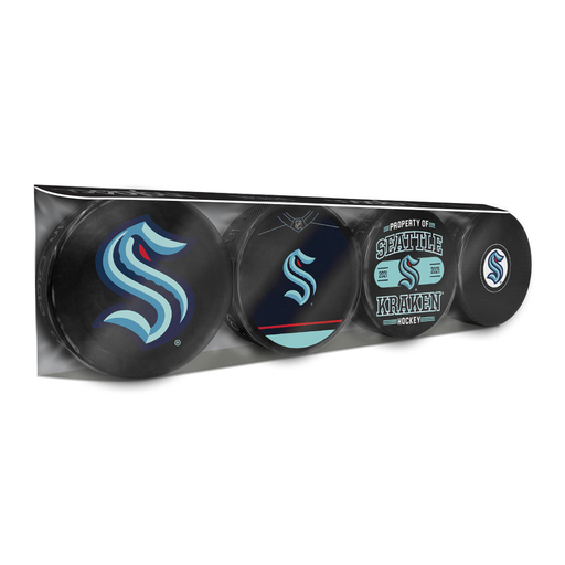 NHL Seattle Kraken Souvenir Hockey Puck Collector's 4-Pack