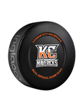 ECHL Kansas City Mavericks 2024-25 Official Game Hockey Puck In Cube