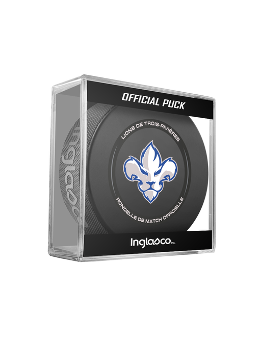 ECHL Trois-Rivieres Lions 2024-25 Official Game Hockey Puck In Cube