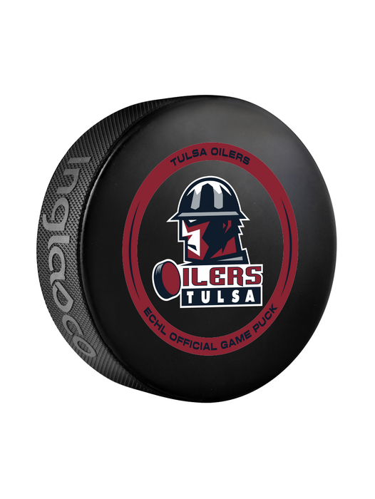 ECHL Tulsa Oilers 2024-25 Official Game Hockey Puck In Cube