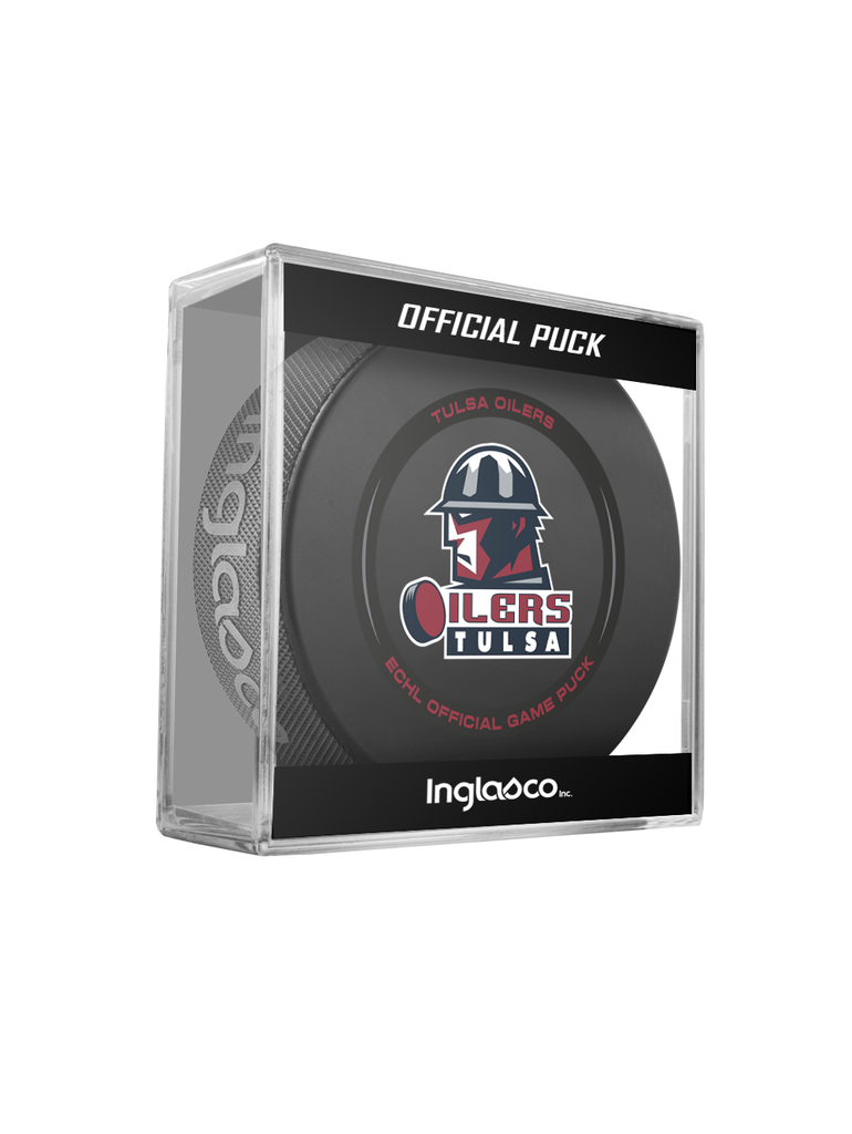 ECHL Tulsa Oilers 2024-25 Official Game Hockey Puck In Cube