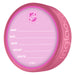 NHL Colorado Avalanche pink souvenir puck back with NHL shield and fill-in baby birth record fields