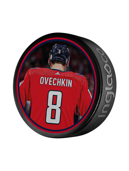 Rondelle souvenir lenticulaire Alex Ovechkin des Capitals de Washington, meilleur buteur de tous les temps (895)