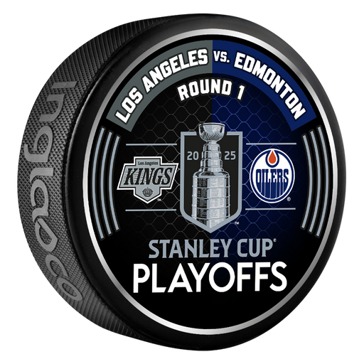 NHL 2025 Round 1 Playoffs Match-Up Los Angeles Kings Vs Edmonton Oilers Souvenir Collector Puck