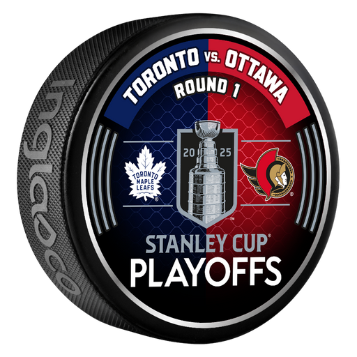 NHL 2025 Round 1 Playoffs Match-Up Toronto Maple Leafs Vs Ottawa Senators Souvenir Collector Puck