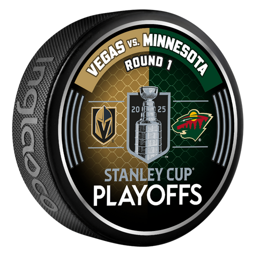 NHL 2025 Round 1 Playoffs Match-Up Vegas Golden Knights Vs Minnesota Wild Souvenir Collector Puck