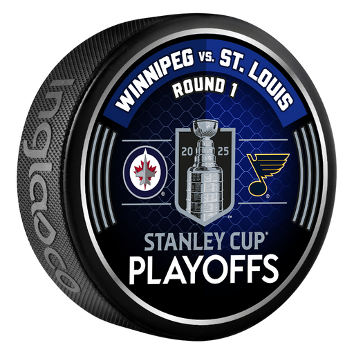 NHL 2025 Round 1 Playoffs Match-Up Winnipeg Jets Vs St. Louis Blues Souvenir Collector Puck