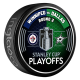 NHL 2025 Round 2 Playoffs Winnipeg Jets vs Dallas Stars Collector Puck