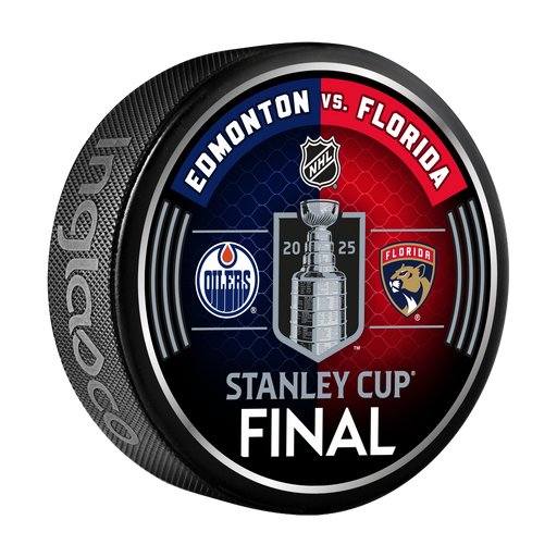 NHL 2025 Round 4 Playoffs  Edmonton Oilers vs Florida Panthers Official Dueling Souvenir Puck