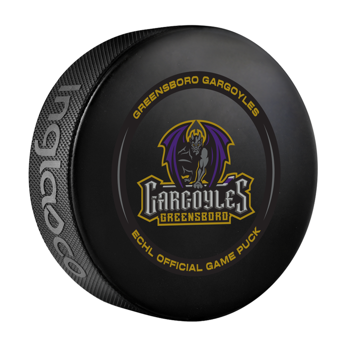ECHL Greensboro Gargoyles 2025-26 Official Game Hockey Puck In Cube