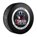 Tulsa Oilers black ECHL official game puck with red, white and black oilman in hardhat and Oilers Tulsa wordmark