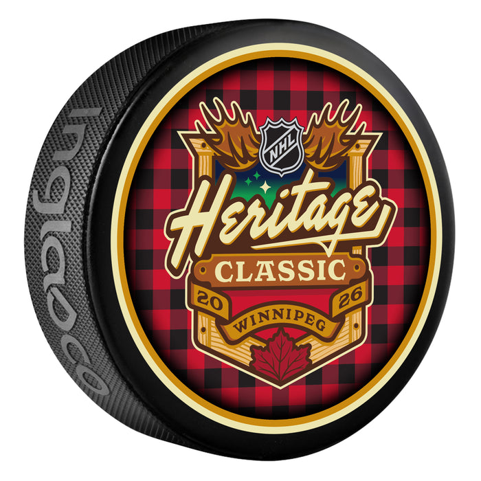NHL Heritage Classic 2026 Hockey Puck Winnipeg Generic Logo