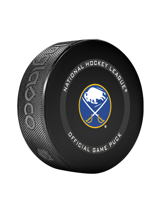 Rondelle de hockey officielle NHL Buffalo Sabres en cube - Nouveau fan bleu